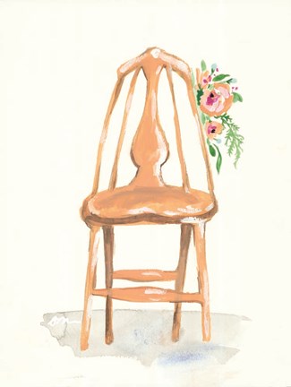 Framed Floral Chair III Print