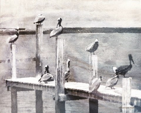 Framed Birds on a Pier Print