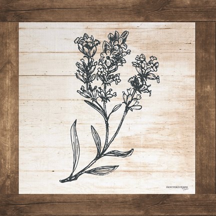 Framed Petals on Planks - Lavender Print