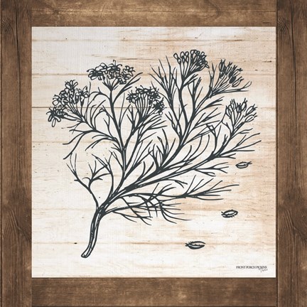Framed Petals on Planks - Cumin Print