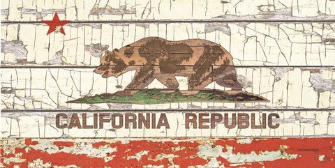 Framed Vintage California Sate Flag Print