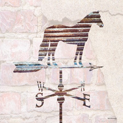 Framed Industrial Horse Weathervane Print