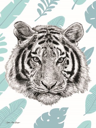 Framed Tropical Tiger Print