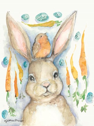 Framed Rabbits and Carrots Oh My Print