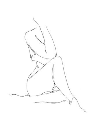 Framed Nude Contour Sketch I Print