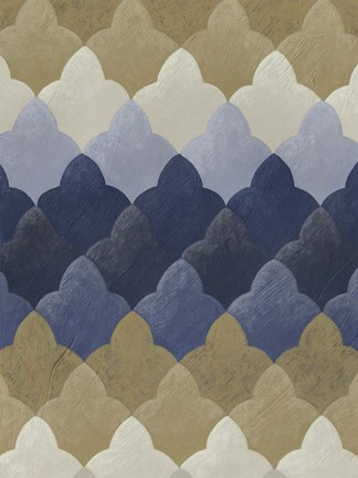 Framed Navy Motif I Print