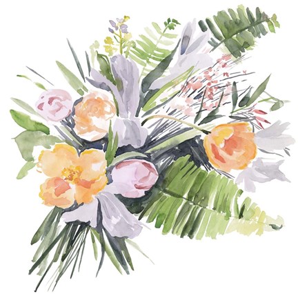 Framed Ferns &amp; Tulips I Print