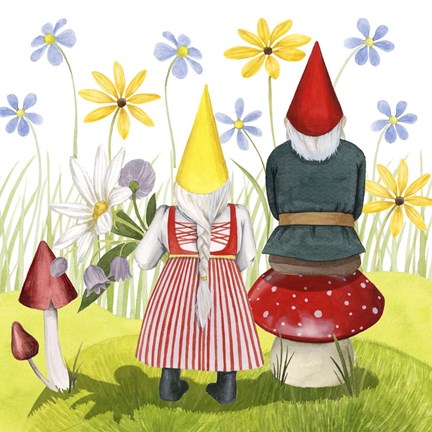 Framed Gnome Neighbors III Print