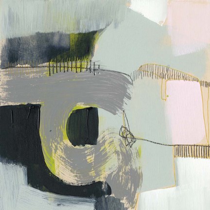 Framed Pastel Strokes I Print