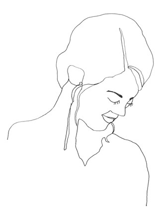 Framed Contour Face I Print