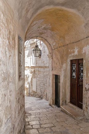 Framed Quiet Passageway - Kotor, Montenegro Print