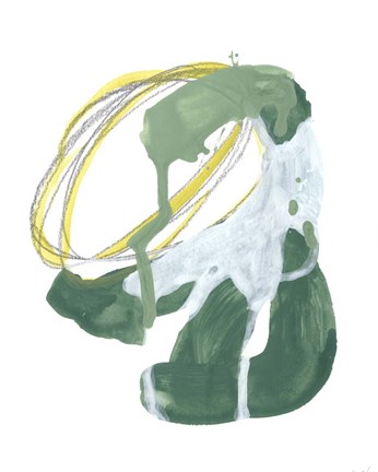 Framed Green Discus II Print