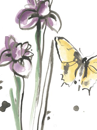 Framed Ink Wash Garden IV Print