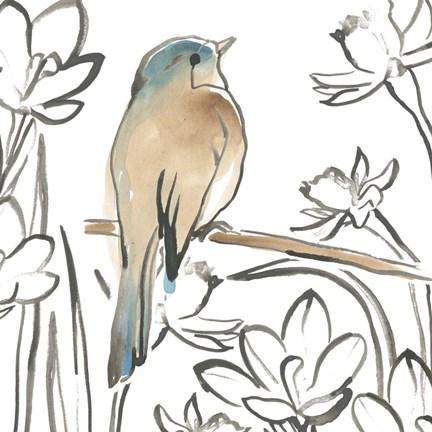 Framed Songbird Meadow III Print