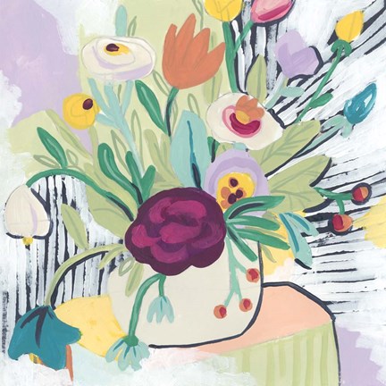 Framed Fauvist Floral I Print