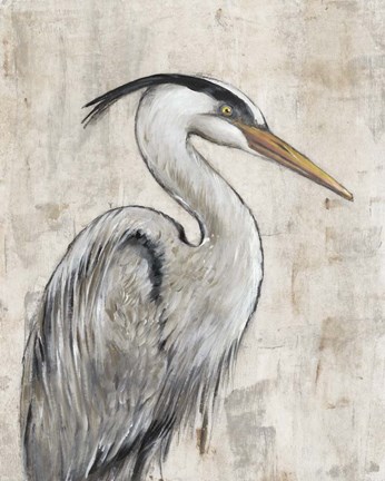 Framed Grey Heron I Print