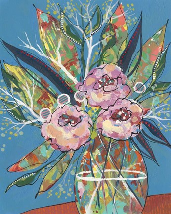 Framed Tumultuous Bouquet I Print