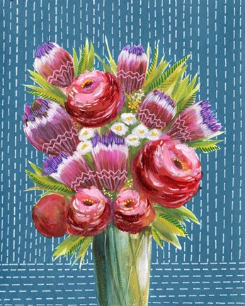 Framed Bashful Bouquet II Print