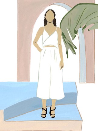 Framed Women in the Garden II Print