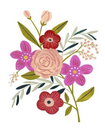 Framed Simple Flora II Print