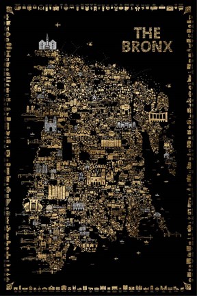 Framed Glam New York Collection-Bronx Print