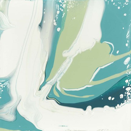 Framed Flowing Teal II Print