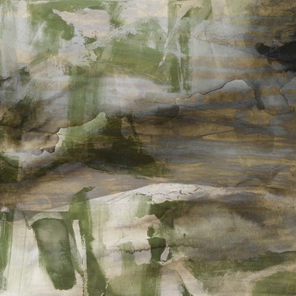 Framed Surface in Green II Print