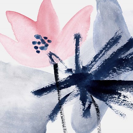 Framed Pink Water Lilies IV Print