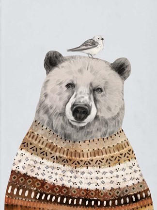 Framed Fair Isle Bear II Print