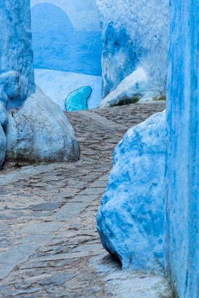 Framed Morocco, Chefchaouen Alley Walkway In Town Print