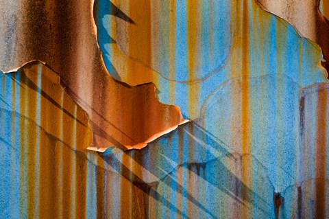 Framed Alaska, Craig Rust Streaks And Peeling Paint On Old Travel Trailer Print