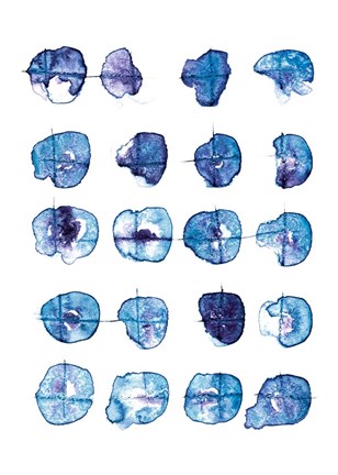 Framed Indigo Pattern Print