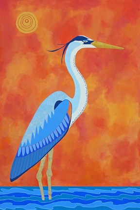 Framed Blue Heron Print