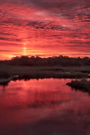 Framed New Jersey, Cape May, Sunrise On Creek Print