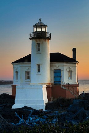Framed Evening Light On Coquille River Lighthouse, Bullards Oregon State Park, Oregon Print