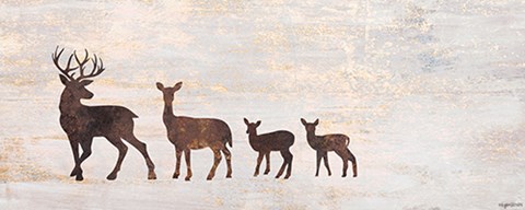 Framed Deer Family Print