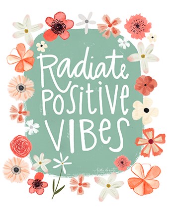 Framed Radiate Positive Vibes Print