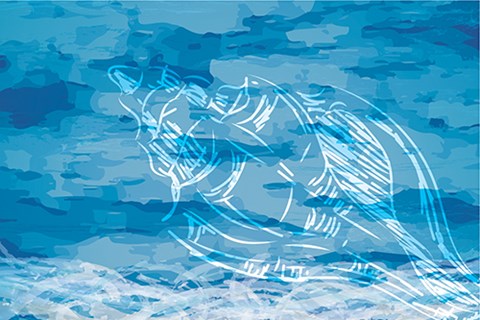 Framed Blue Coastal Print