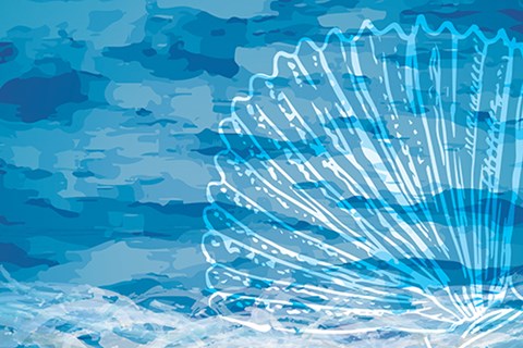 Framed Blue Coastal III Print