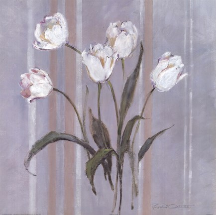 Framed Stipes and Tulips Print
