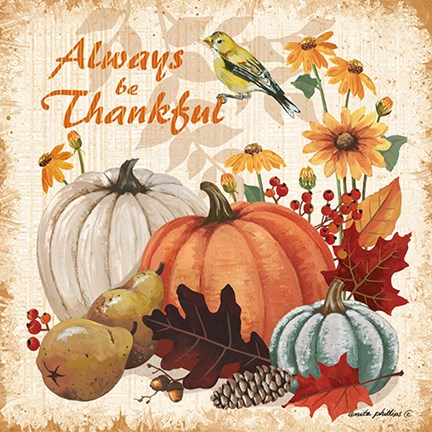 Framed Always Thankful Print