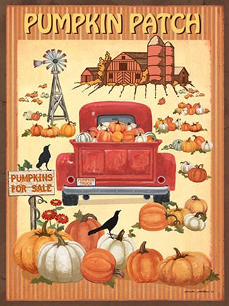 Framed Pumpkin Patch II Print