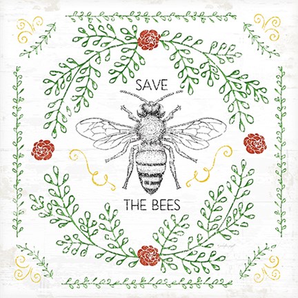 Framed Save the Bees Print
