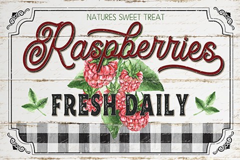 Framed Raspberries Print