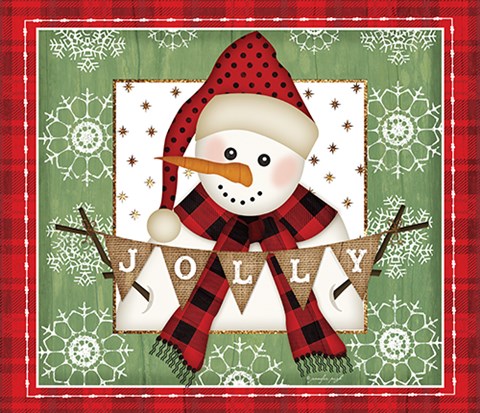 Framed Jolly Snowman Print