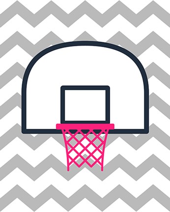 Framed Basketball Hoop Print