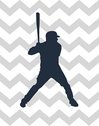 Framed Baseball Chevron Print