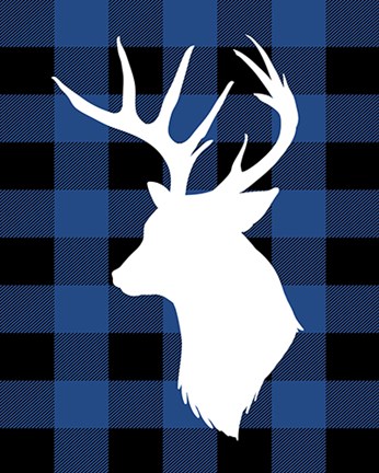 Framed Plaid Deer Print