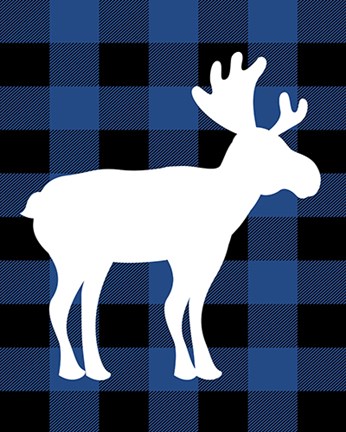 Framed Plaid Moose Print