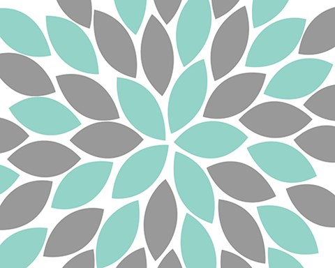Framed Teal Foliage Floral II Print